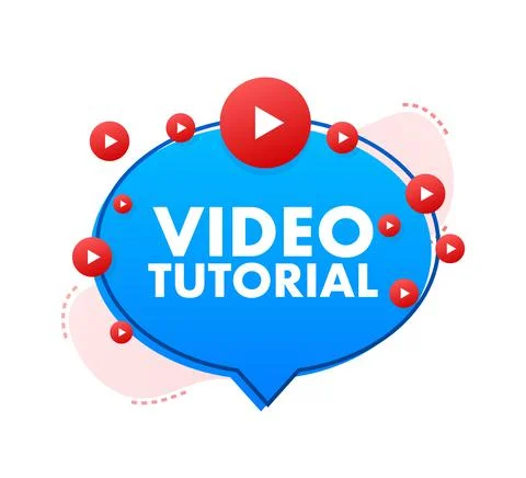 Video tutorials icon concept. Study and learning background, distance education Stockillustratie