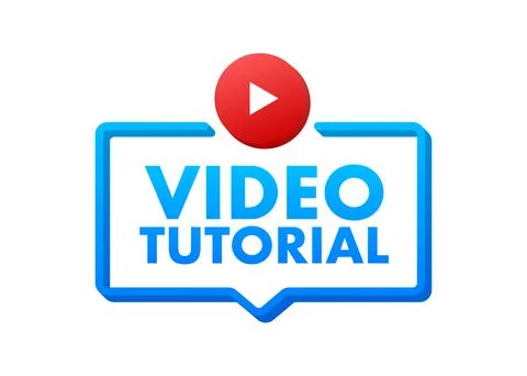 Video tutorials icon concept. Study and learning background, distance education Stock Illustration