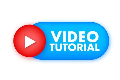 Video tutorials icon concept. Study and learning background, distance education Stock Illustration