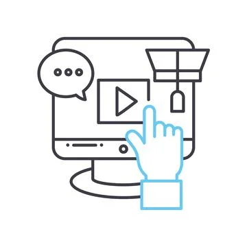 Video tutorials line icon, outline symbol, vector illustration, concept sign イラスト素材