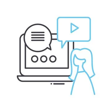 Video tutorials line icon, outline symbol, vector illustration, concept sign イラスト素材