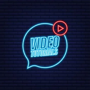 Video tutorials neon icon. Study and learning background, distance education and イラスト素材