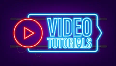 Video tutorials neon icon. Study and learning background, distance education and イラスト素材