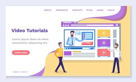 Video Tutorials, Online Learning Through Internet Stock Illustration