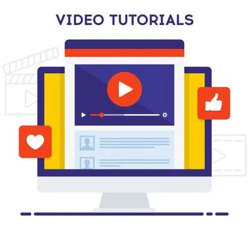 Video tutorials vector icon concept Stock Illustration