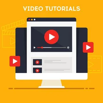 Video tutorials vector icon concept Stock Illustration