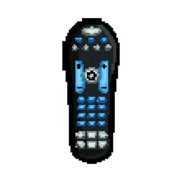 Video tv remote pixel art vector illustration Stock Illustration