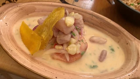 Video of typical Peruvian dish "Leche de Tigre", traditional Peruvian food Stock Footage 252589609