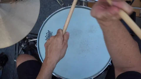 Video of an unrecognizable drummer playing the drum hi-hat during a jazz concert Stock-Footage 112131494