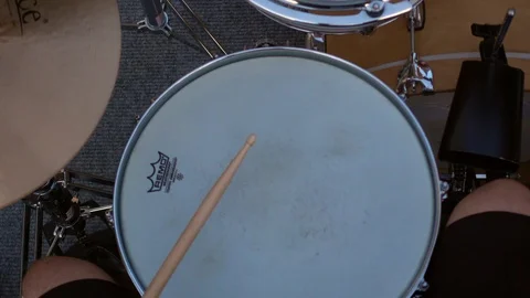 Video of an unrecognizable drummer playing the drum hi-hat during a jazz concert Stock-Footage 112131542
