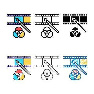 Video variations editor color icon vector Stockillustratie