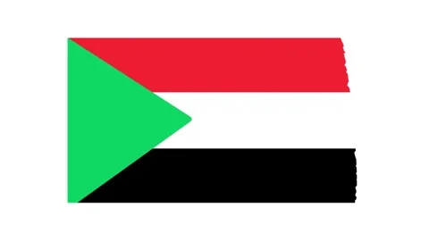 Video vector flag of sudan Stock Footage 334828433