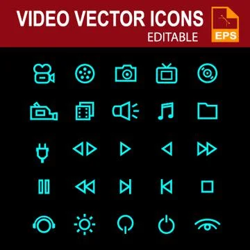 Video Vector Icons 05 Stock Illustration