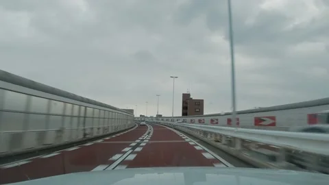 Video of In-vehicle camera. Dashboard camera. Driver point of view. Stock Footage 152543219