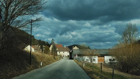 Video view from car old nice village in Austria during early spring Stock Footage 126768735