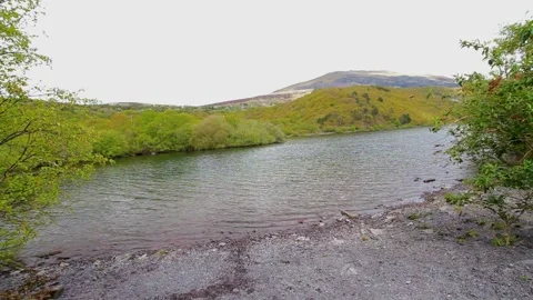 Video, View over Lake Llyn Padarn Llanberis, Wales. Stock Footage 204755578