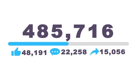 Video Views Count with progress bar white background animation. viral video.. Video stock 262180923