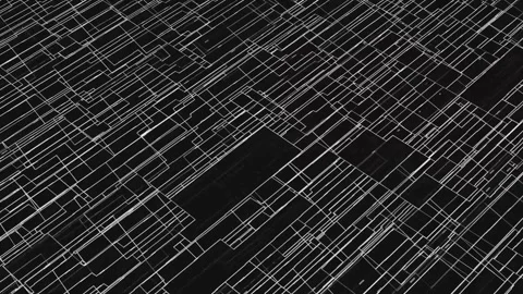  	A video with a virtual-reality-like feel, featuring white bars flowing diagona Stock Footage 318394287