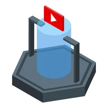 Video vr platform icon isometric vector. Virtual reality Ilustración de archivo