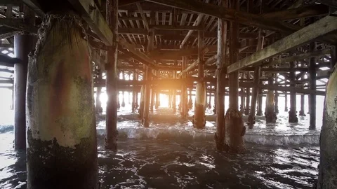 Video of walking under pier in 4k Stock Footage 78727872