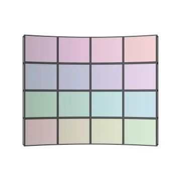 Video Wall. 3d Vector colorful illustration. Front view. Stock Illustration