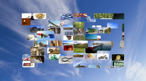 Video wall animation in 3D Stock Footage 34922168