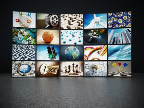 Video wall Stock Illustration