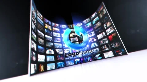 Video Wall Logo Unveil 스톡 After Effects