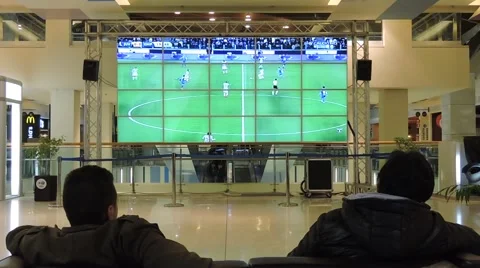 Video wall in mall Stock Footage 49018742