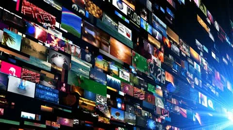 Video Wall Media Streaming Stock Footage