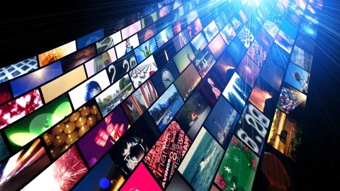 Video Wall Media Streaming (HD) Stock Footage