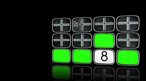 Video Wall with Retro Countdowns, Old Film Leader Video stock 31493766