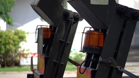 Video of warning lights on the technical car in real slow motion Stock Footage 79566715