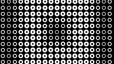 Video wave effect with circular small shapes that are the same. Black and wh Stock Footage 261460708