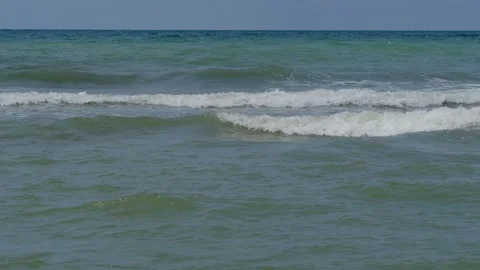 Video of waves on the Black Sea at normal speed Stock Footage 314272625