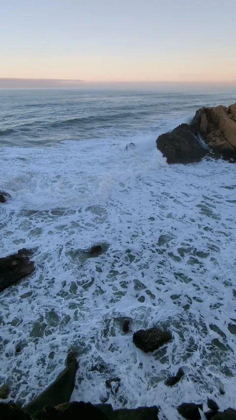 Video of waves dancing in the Mediterranean Sea in the city of Tangier, Morocco. 스톡 동영상 241848873