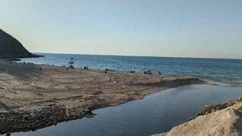 Video of waves dancing in the Mediterranean Sea in the city of Tangier, Morocco. Stock Footage 242722989
