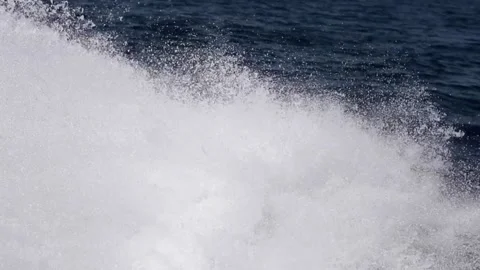 Video of waves, splashes from a motor boat going on the sea. Stock-Footage 147869116