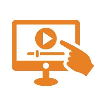 Video, web, classes icon. Orange color vector EPS. イラスト素材