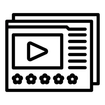 Video webinar icon outline vector. Computer online 库存插图