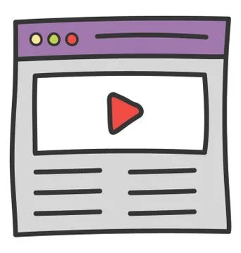 Video website doodle vector icon Illustrazione stock