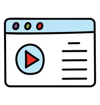 Video website icon in doodle design. Illustrazione stock