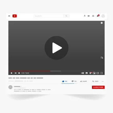 Video website interface Stock Illustration