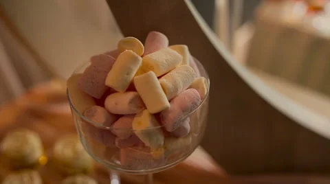 Video wedding decor sweets on the table Stock Footage 64277076