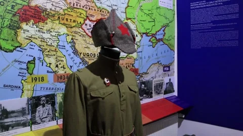 A video in which there is a map of the old Europe along with a specific costume Stock Footage 195210238