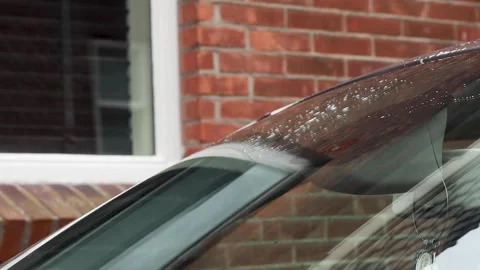 Video of windshield with washer fluid and wipers. Stock Footage 341681752