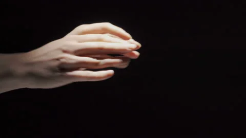 Video of woman's palms in shadow Video stock 115122913