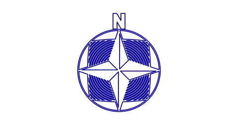 Video of world sides orientation and north arrow Stock Footage 147802835
