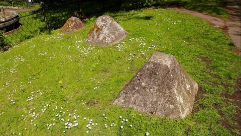 Video, World War II Dragon Teeth anti invasion pyramids. Stock Footage 258865492