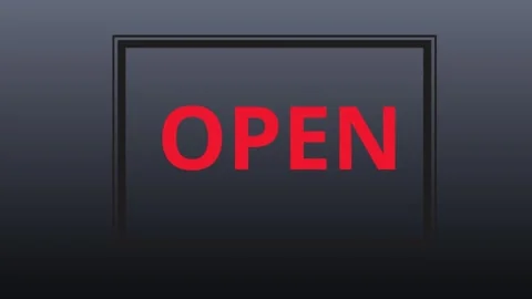 Video of writing open with black background Stock Footage 334037081